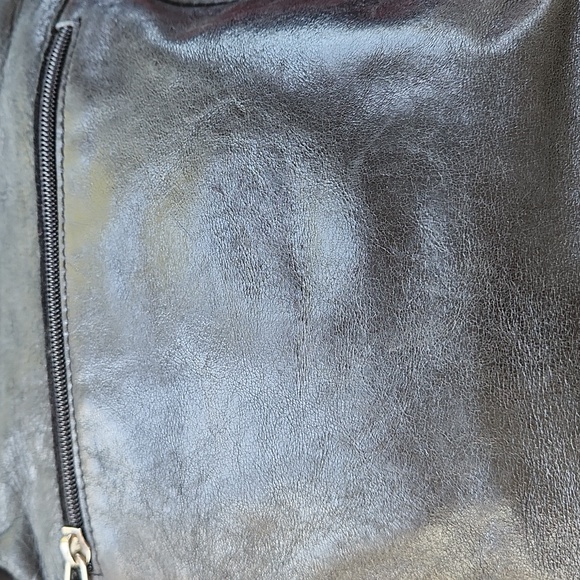 The Trend / Elegant Black Leather Shoulder Bag / Made In Italy - Picture 5 of 10